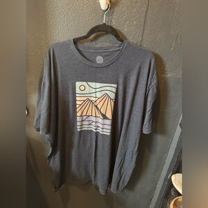 Men’s Wohven Graphic Mountain Print Dark Blue T-Shirt